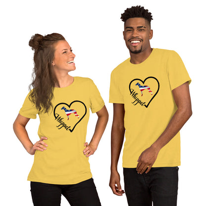 Whippet Heart USA Short-Sleeve Unisex T-Shirt