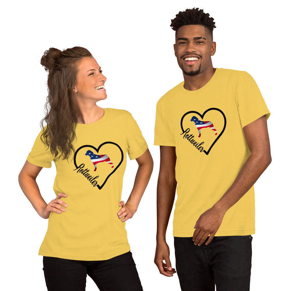 Rottweiler Heart USA Short-Sleeve Unisex T-Shirt