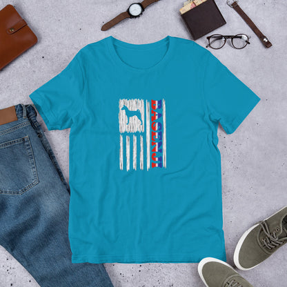 Basenji Vertical Flag RWB Short-sleeve unisex t-shirt