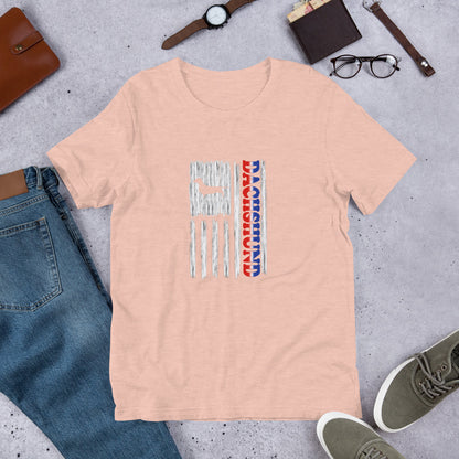 Dachshund Vertical Flag RWB Short-sleeve unisex t-shirt