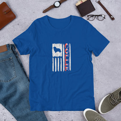 Collie Vertical Flag RWB Short-sleeve unisex t-shirt